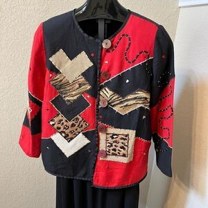 Indigo Moon Red Safari Blazer sz small